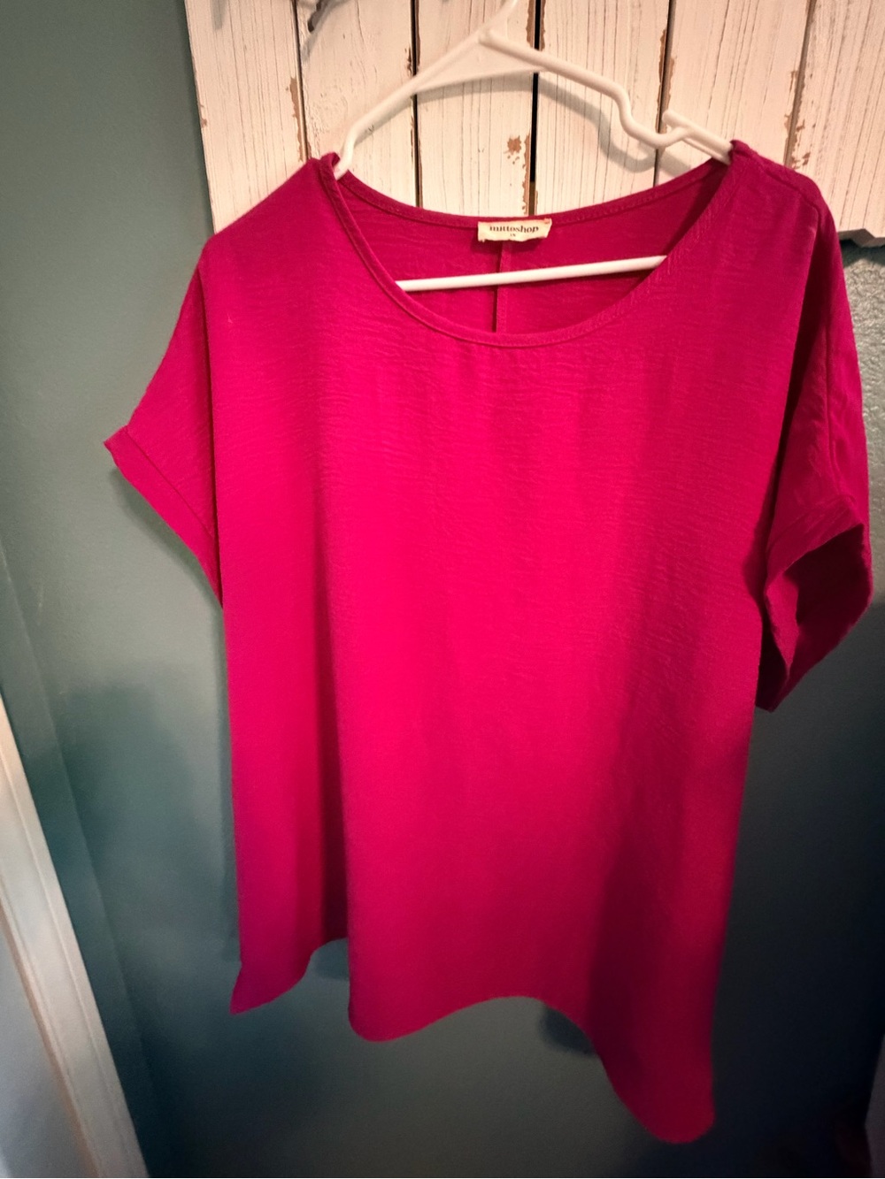 mittoshop Fuchsia Short Sleeve Blouse